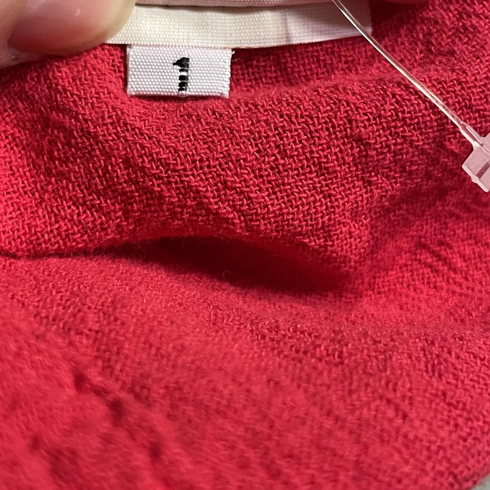 oh my gauze red gauze half sleeve cotton cutout cardigan jacket woman's 1 S M - Picture 7 of 7